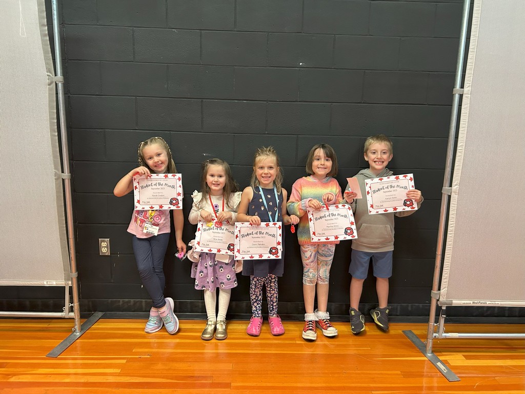 picture showing students of the month in Kindergarten