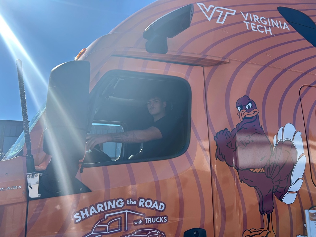 Students participation in rotations to see what a truck drivers view looks like