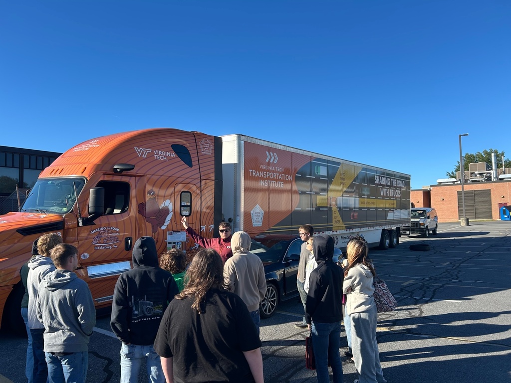 Students participation in rotations to see what a truck drivers view looks like