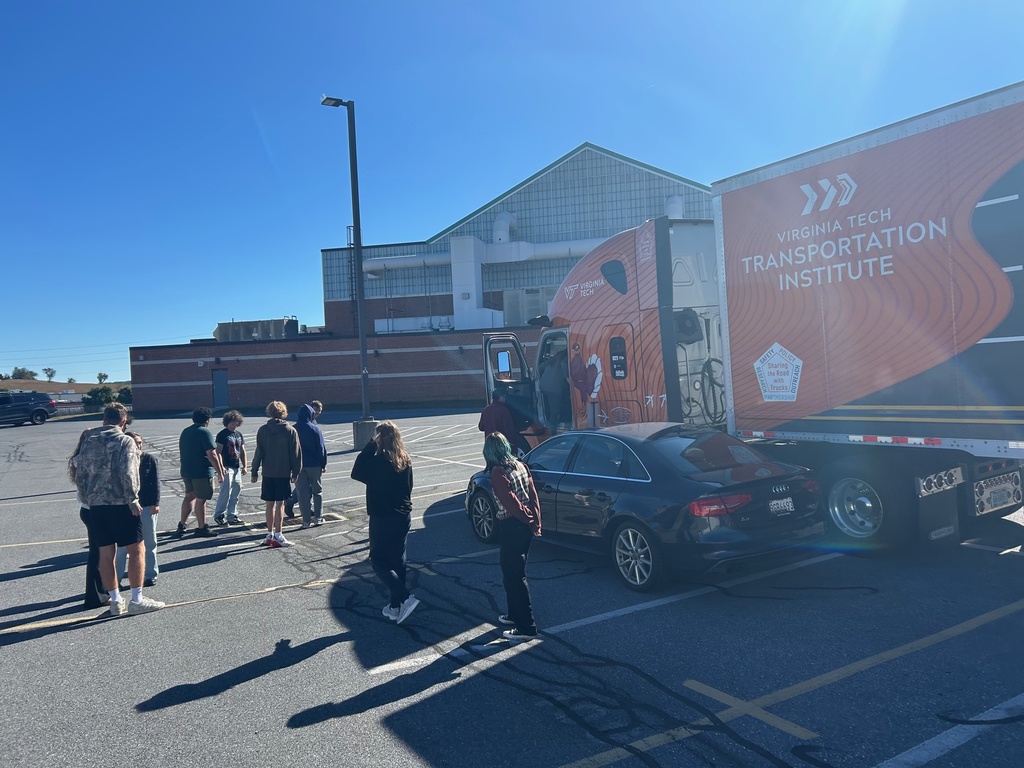 Students participation in rotations to see what a truck drivers view looks like