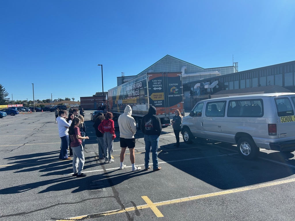 Students participation in rotations to see what a truck drivers view looks like