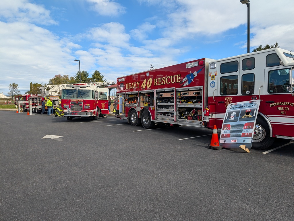 three fire trucks