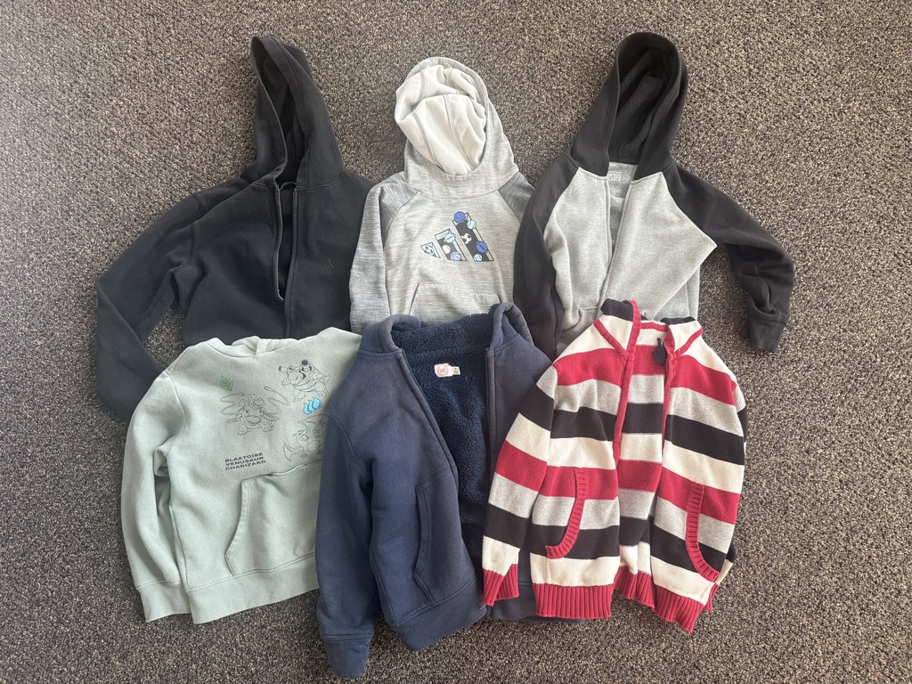 Variety of hooded sweatshirts 