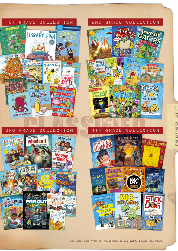 Book Blast showing grade level books