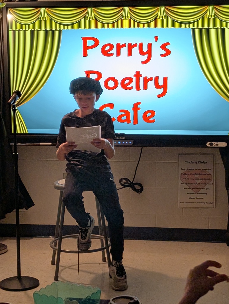 student reading poem