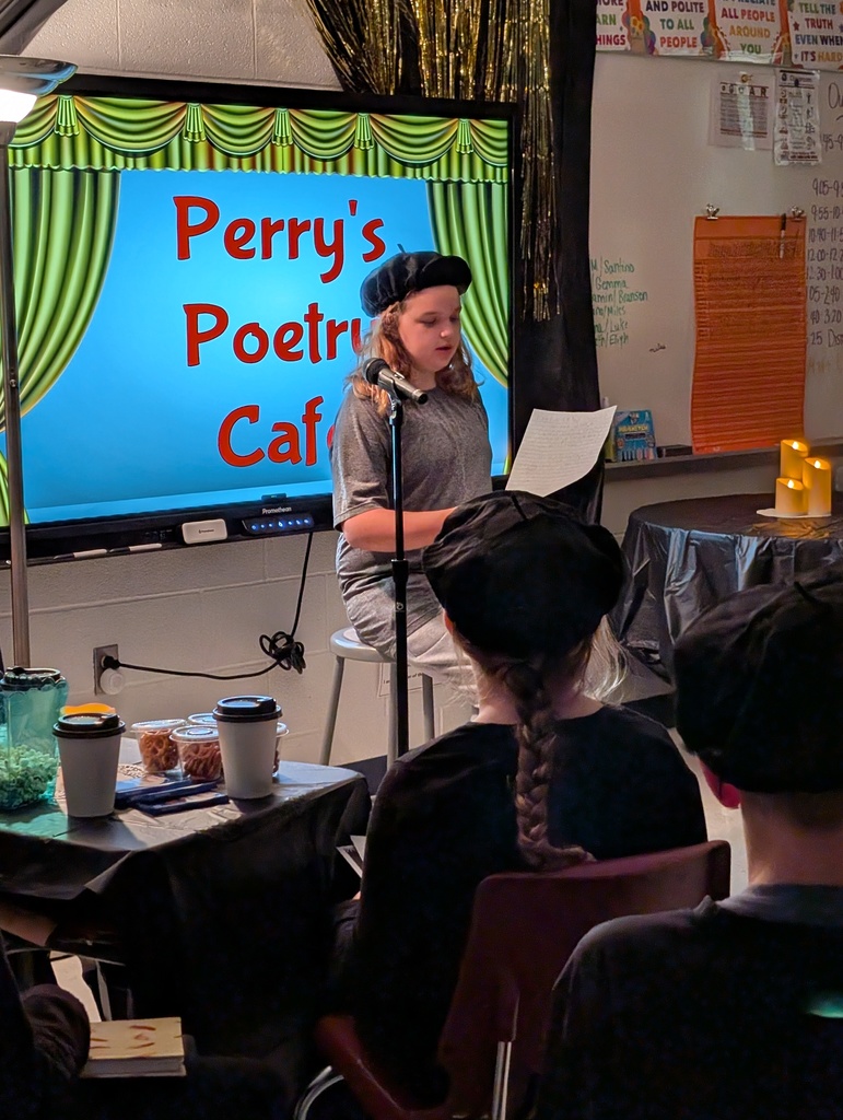 student reading poem