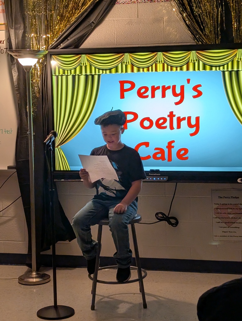 student reading poem