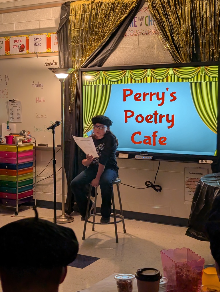 student reading poem