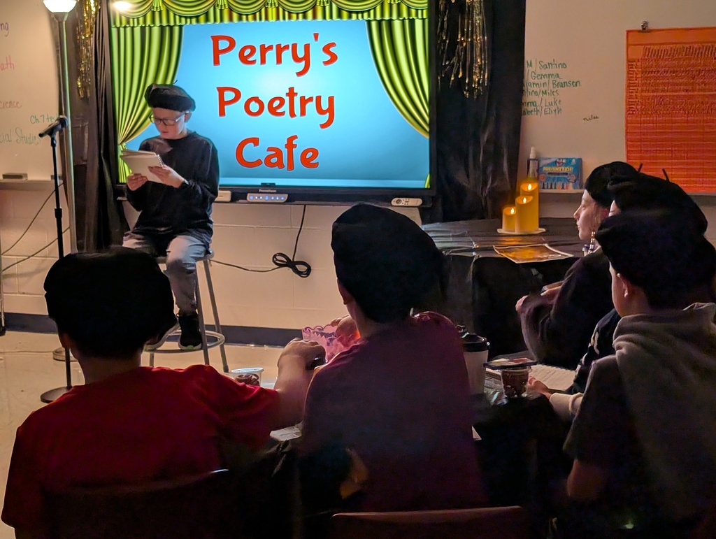 student reading poem