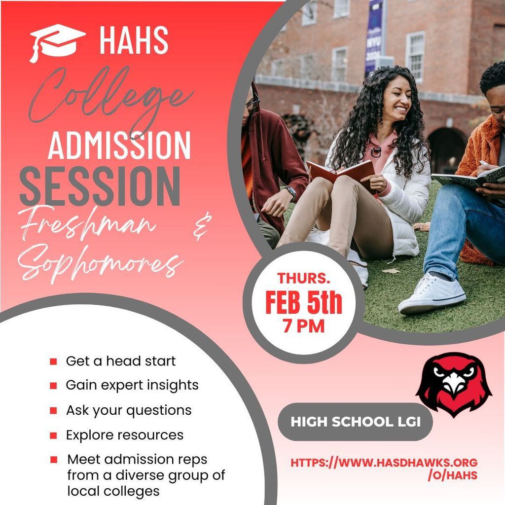 Freshman & Sophomore Flyer for college admissions session.