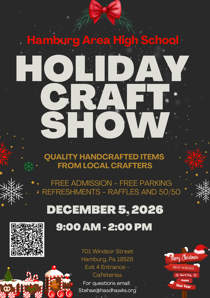Craft Fair flyer for event on December 5, 2026 from 9 am-2 pm