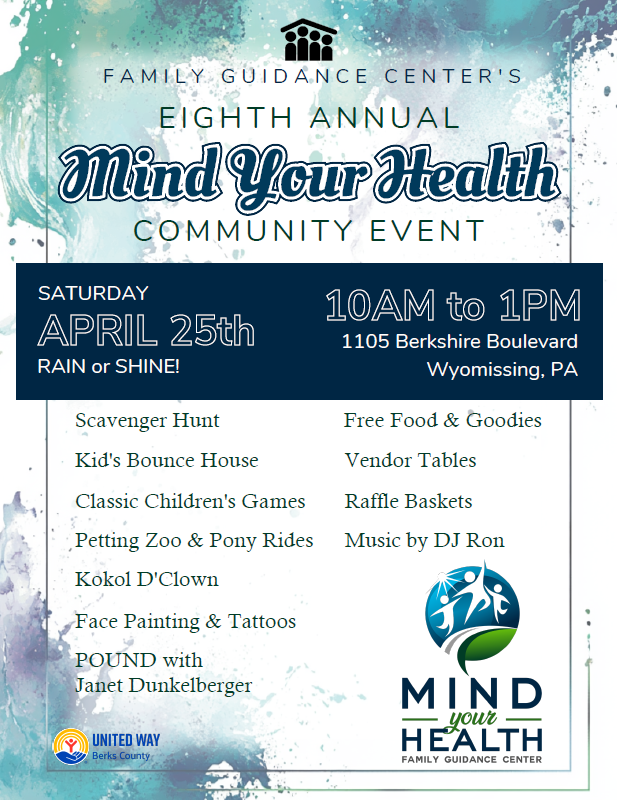 Family Guidance Community Event April 25th 10AM to 1PM