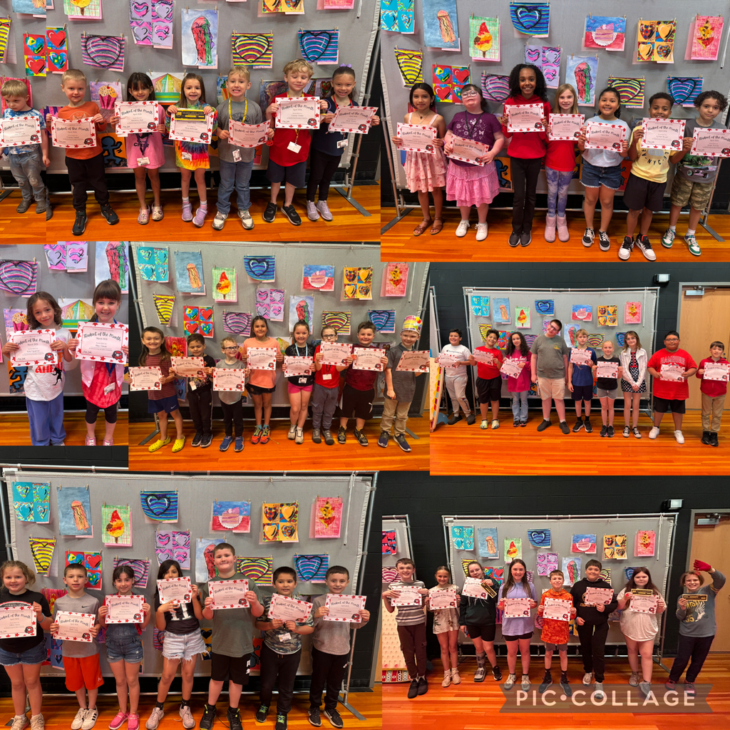 April Students of the Month photo collages