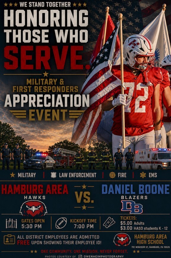 Flyer for first responder night on 9/11/2026 kickoff at 7pm