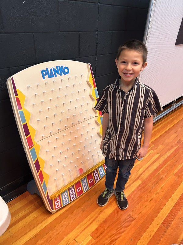 student playing plinko