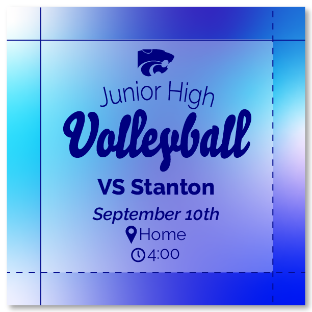 JH Girls Volleyball game at home at 4pm vs Stanton