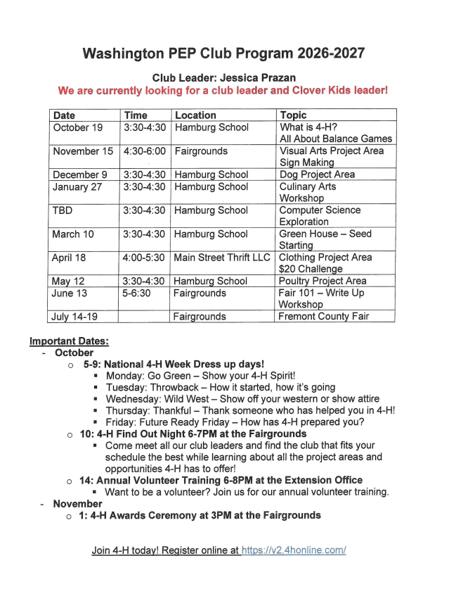 4H Club Flyers