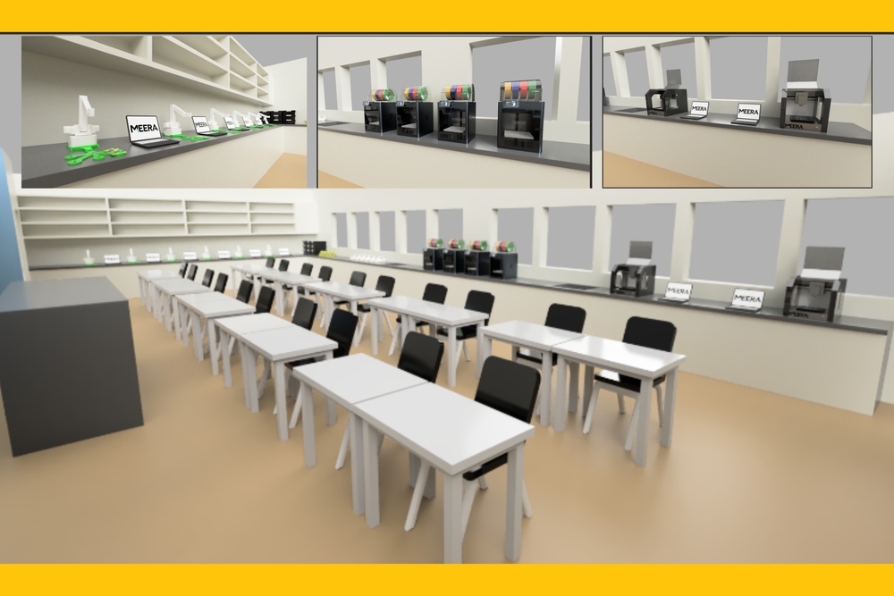 MEERA classroom photo renderings at Hamilton Middle School.