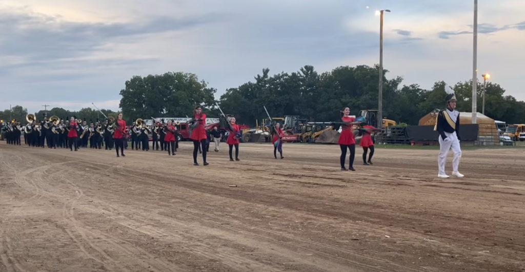 The Hamilton High School marching band in the Allegan County fair parade.