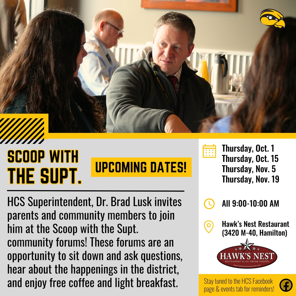 Upcoming Scoop with the Supt. Dates 2026.