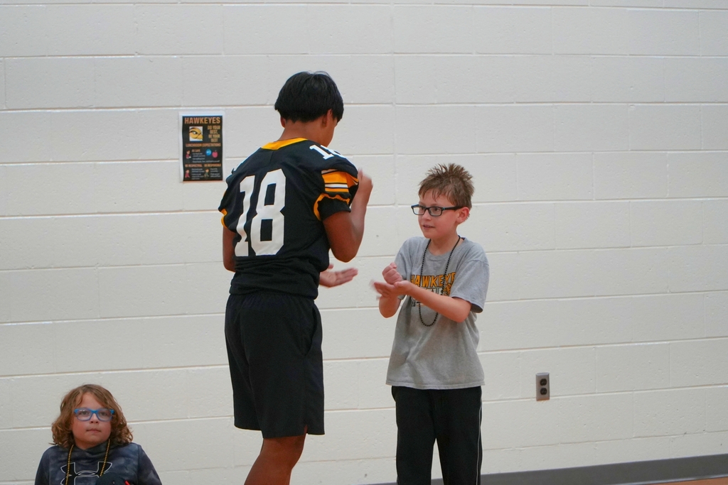 Hamilton football visits Hamilton Elementary.