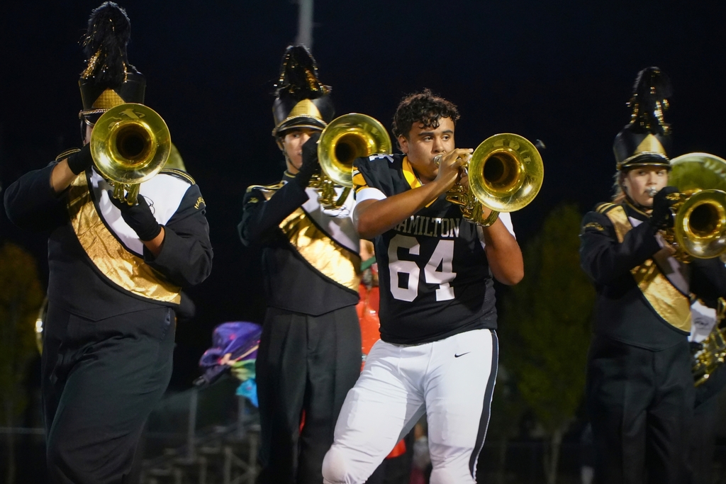 Hamilton High School marching band photos from October 2, 2026.