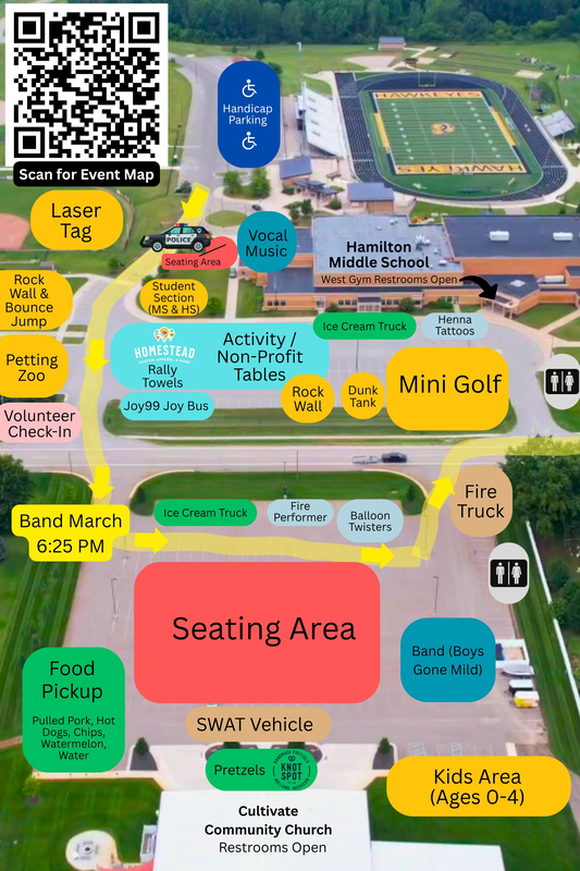 Hawkeye Hometown Tailgate 2026 Map.
