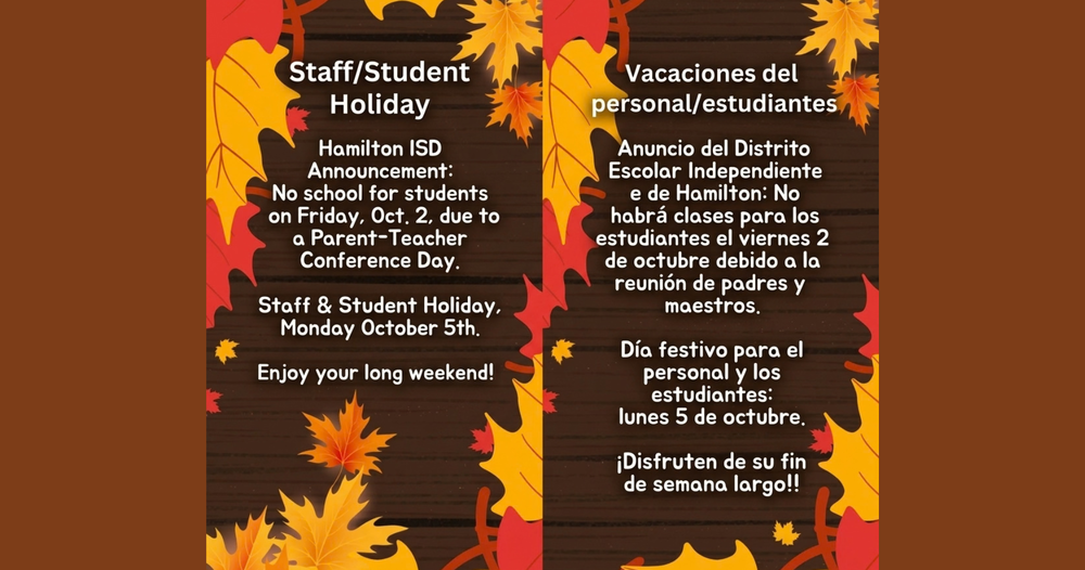 Staff/Student Holiday