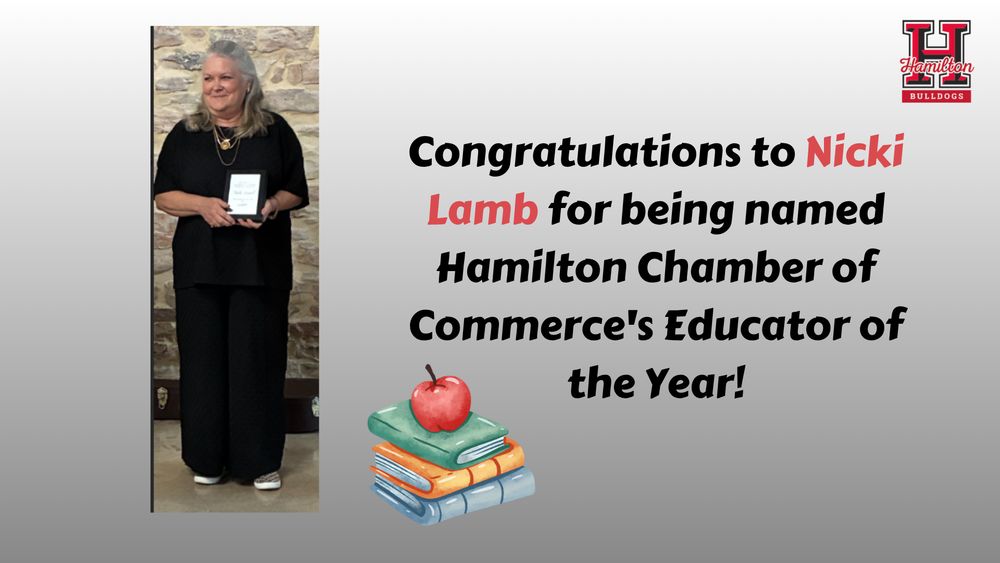 Nicki Lamb is named Hamilton ISD Educator of the Year