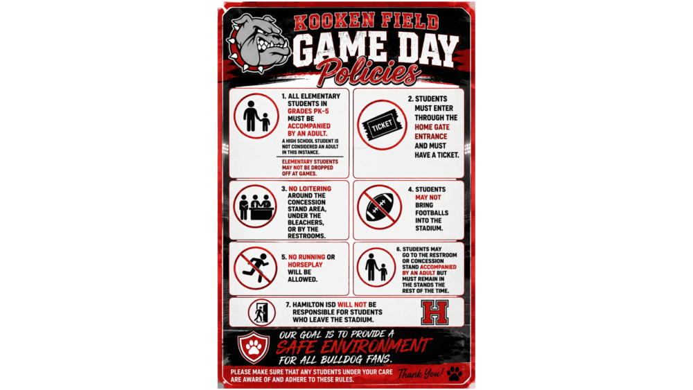 Kooken Field Game Day Policies