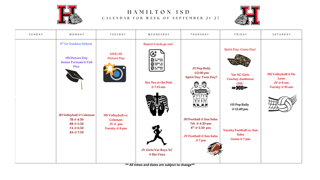 Weekly Calendar