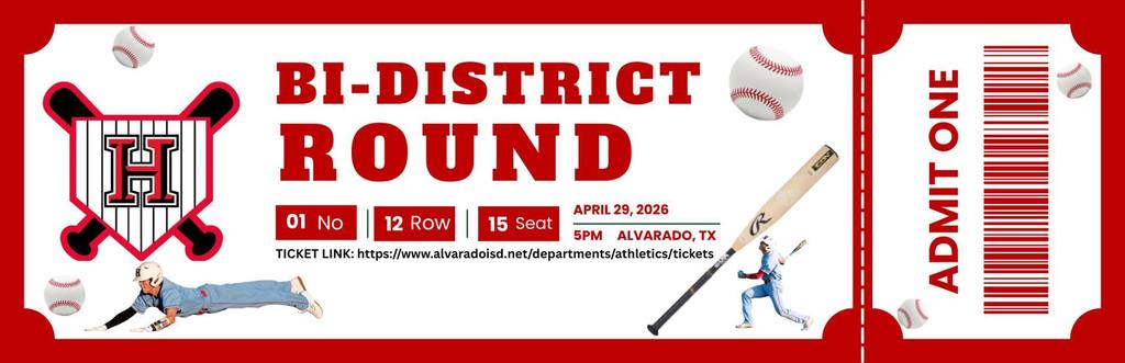 TICKET LINK: https://www.alvaradoisd.net/departments/athletics/tickets  Every ticket must be bought through this link. All tickets are $3.