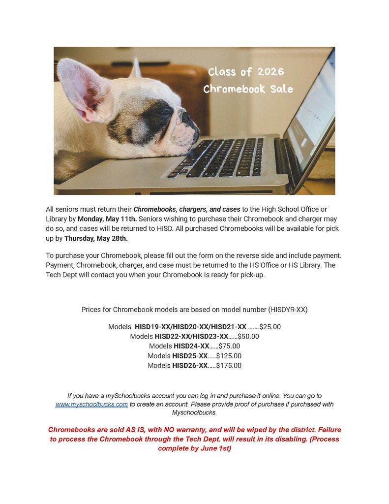 Class of 2026 Chromebook Sale