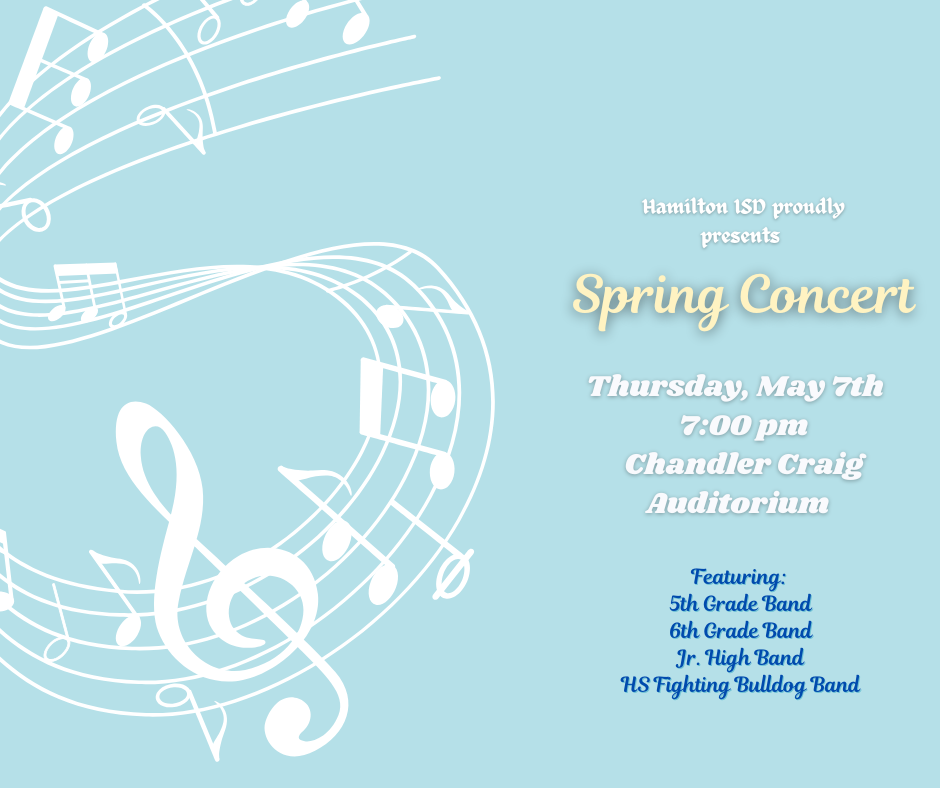 Spring Concert Tonight, May 7th at 7 pm 