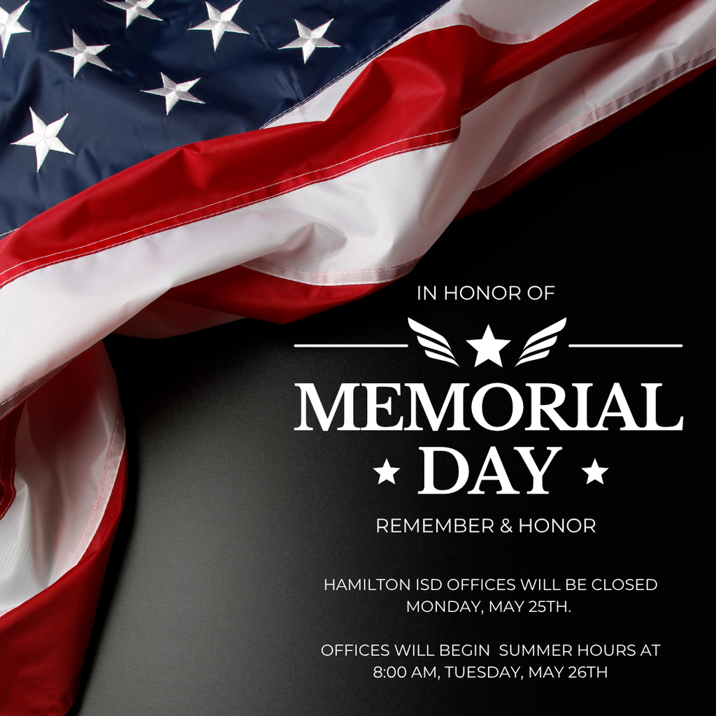 Offices will be closed on Monday, May 25th for Memorial Day