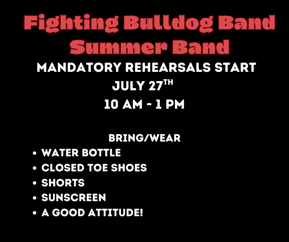 Summer Band Rehearsals