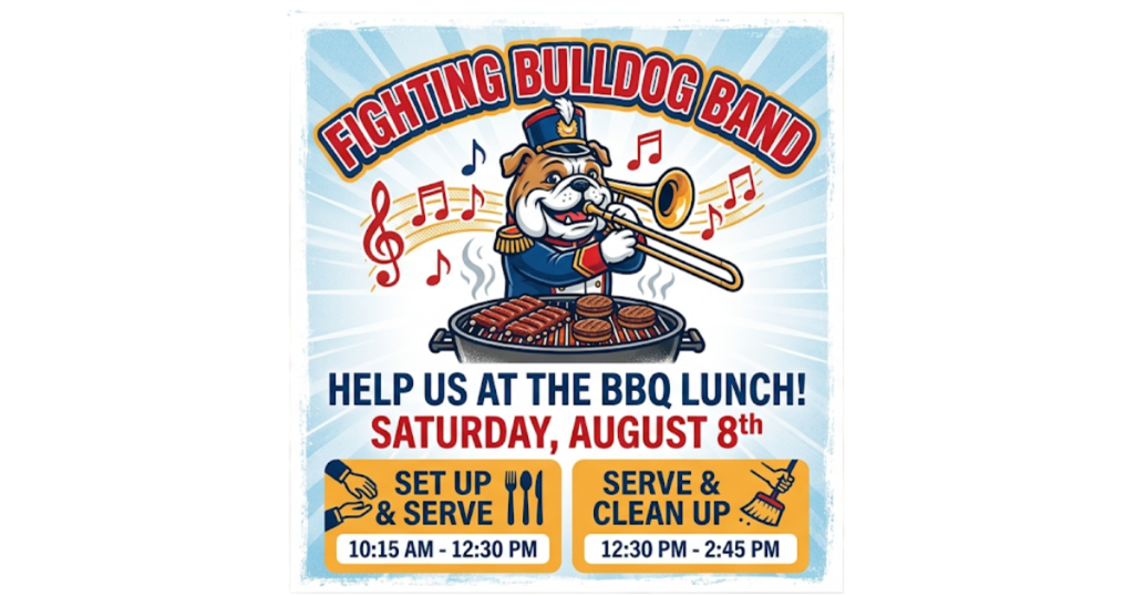 Fighting Bulldog Band, help out at the lunch