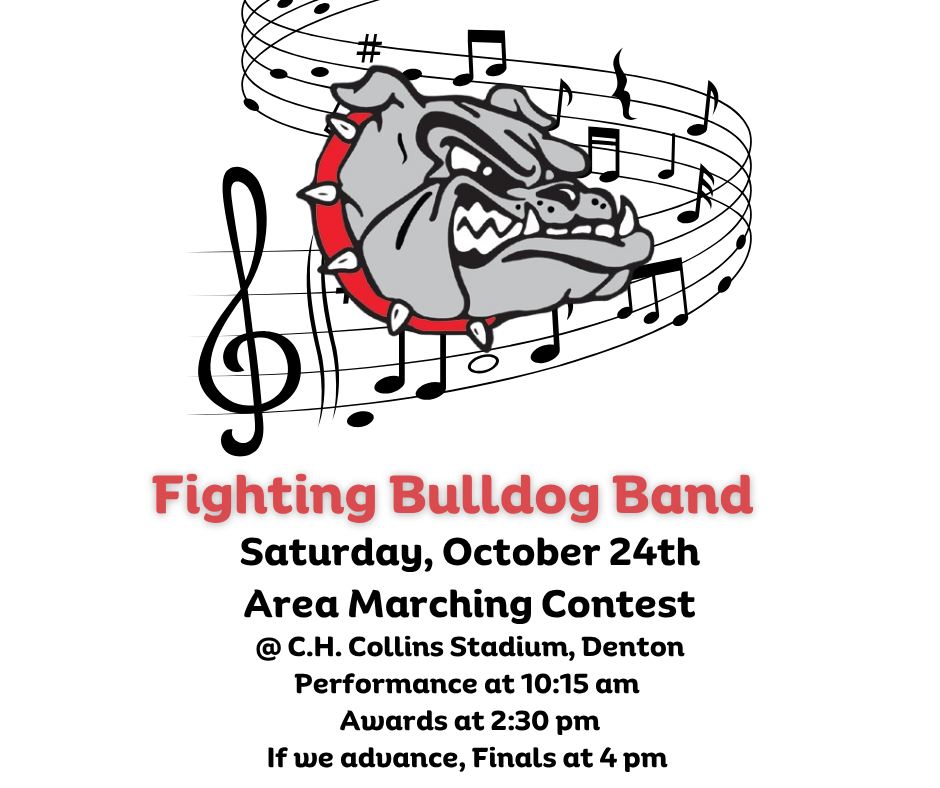 Area Marching Contest for HS Fighting Bulldog Band