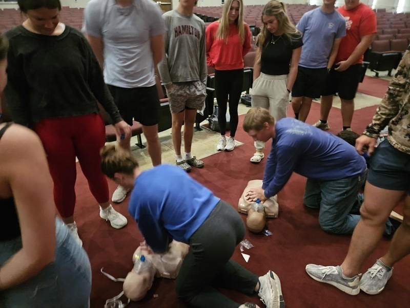 Seniors working on CPR Certification