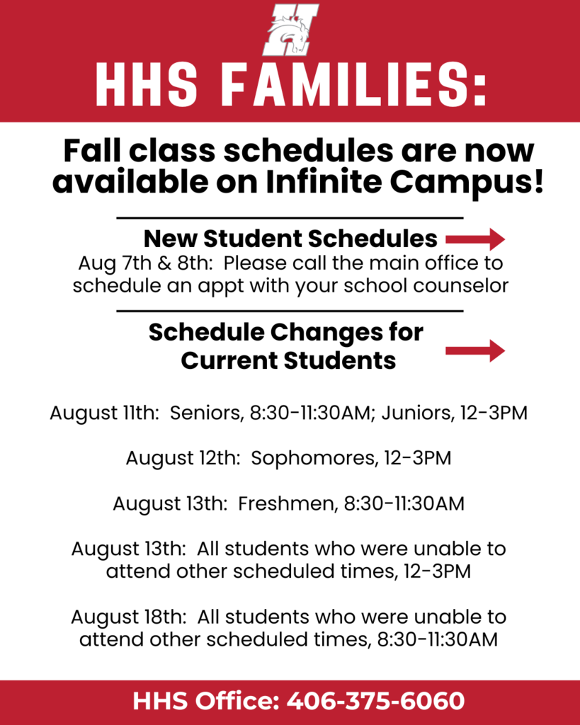 HHS schedules available