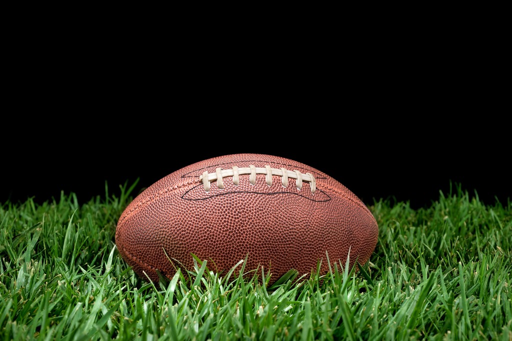 image of football sitting in grass