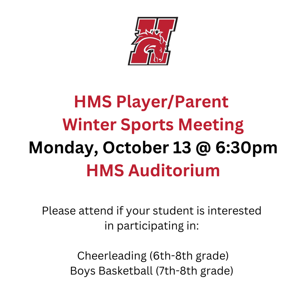 middle school parent player sports meeting notification