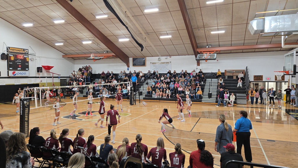 volleyball team playing against Stevensville