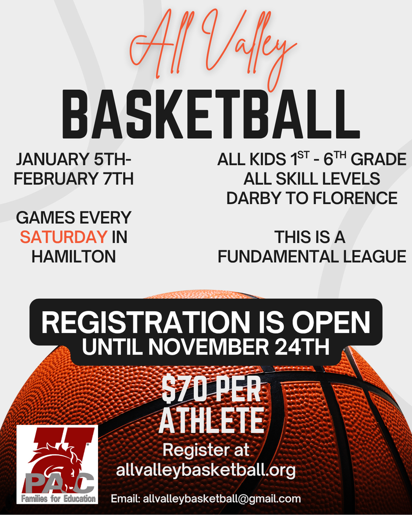 All valley basketball registration flyer