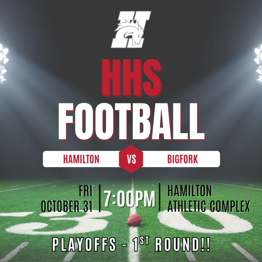 hamilton high school football 1st round of playoffs against big fork