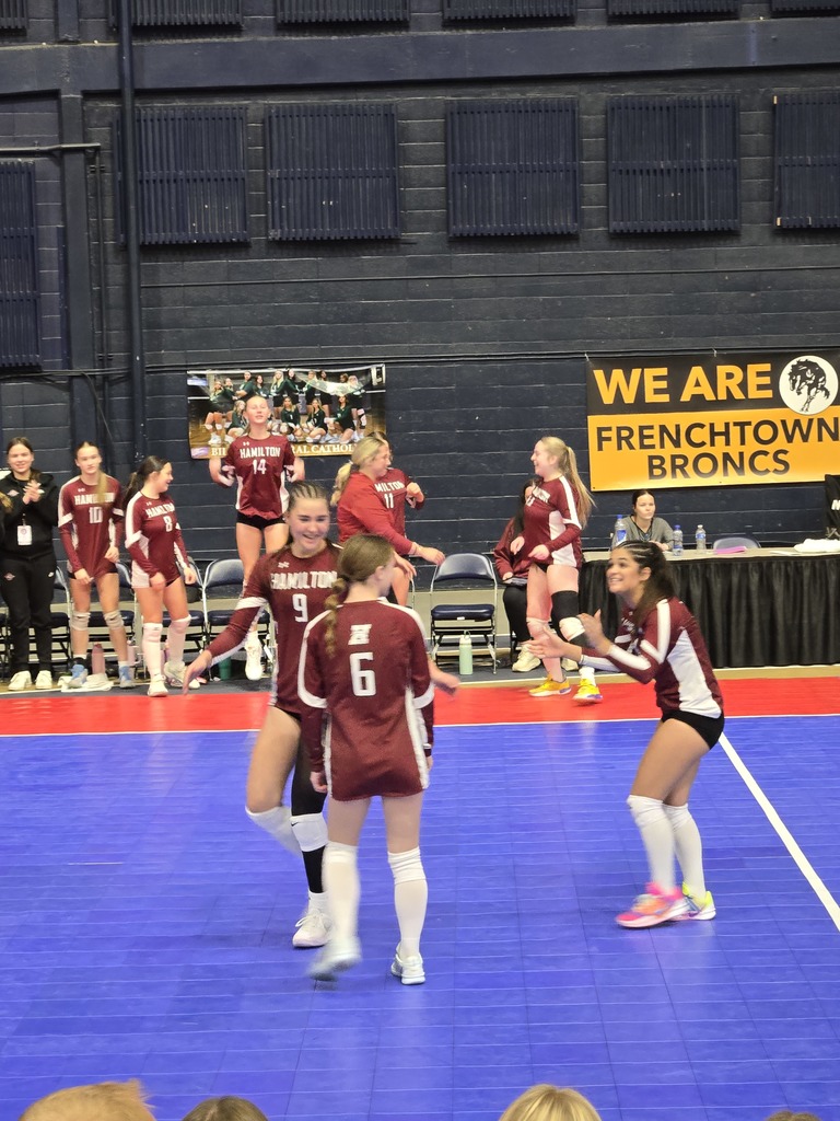 Hamilton high school volleyball team playing against Billings Central in the 2nd round of the state tournament at the Montana State University field house