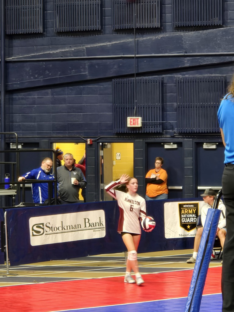 The Hamilton High School volleyball team plays against the Havre volleyball team in Match 10 of the Class A state tournament at Montana State University