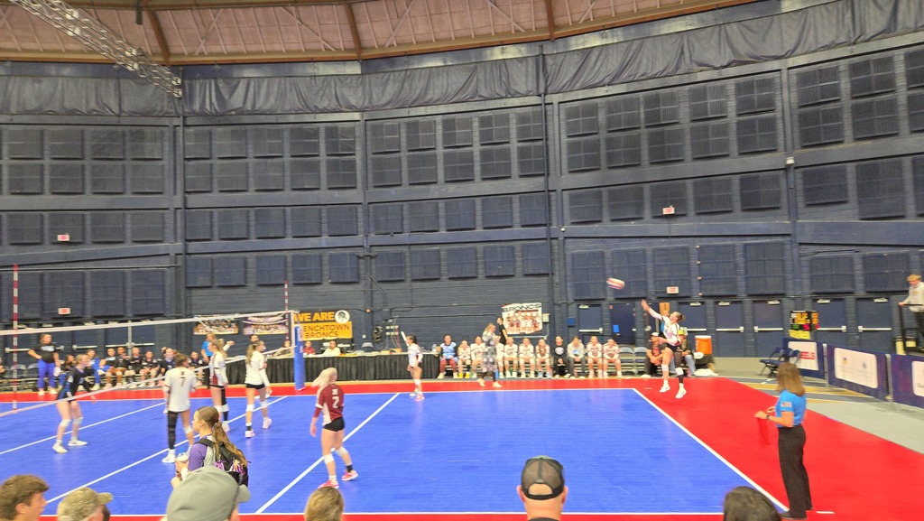 The Hamilton High School volleyball team plays against the Havre volleyball team in Match 10 of the Class A state tournament at Montana State University
