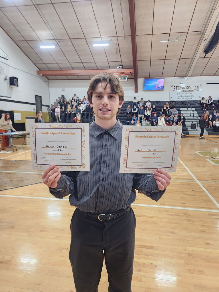 The Hamilton High School Speech & Debate team celebrating their 3rd place overall finish at the tournament in Stevensville on Saturday, November 15, 2025.