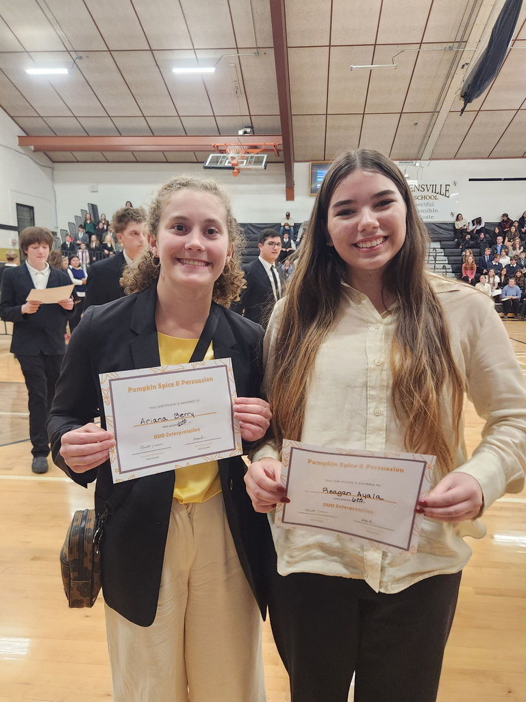 The Hamilton High School Speech & Debate team celebrating their 3rd place overall finish at the tournament in Stevensville on Saturday, November 15, 2025.